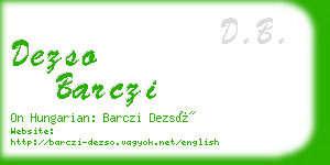 dezso barczi business card